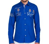 Redbridge Men's Shirt Casual Regular Fit Long Sleeve R-Style Embroidered Basic