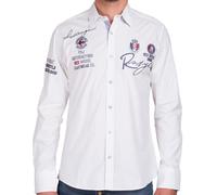 Redbridge Men's Shirt Casual Regular Fit Long Sleeve R-Style Embroidered Basic