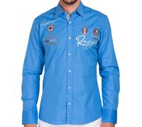 Redbridge Men's Shirt Casual Regular Fit Long Sleeve R-Style Embroidered Basic