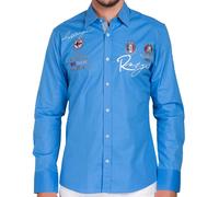 Redbridge Men's Shirt Casual Regular Fit Long Sleeve R-Style Embroidered Basic