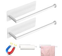 RedCall 2 Pack Magnetic Paper Towel Holder for Fridge,White Kitchen Towel Holder for Refrigerator/BBQ Grills/Griddles Toolbox/RV,Powerful magnetic Towel Bar,Kitchen Bathroom Organizers and Storage