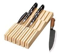 RedCall Kitchen Knife Holder for Drawer Solid Wood Universal Knife Block Without Knives,home & chef Knife Drawer Organizer Insert,Premium Under Cabinet Knife Storage (11 knife holder)