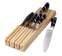 RedCall Kitchen Knife Holder for Drawer Solid Wood Universal Knife Block Without Knives,Home & Chef Knife Drawer Organizer Insert,Premium Under Cabinet Knife Storage (7 Knife Holder)