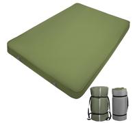 REDCAMP 10cm-Thick Double Camping Mattress with Memory Foam and Self-Inflating, Portable Roll-Up Camping Sleeping Mat Heat - Retaining, Includes Carry Bag for Outdoor Adventure (200cm x 130cm x 10cm)