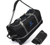 REDCAMP 140L Expandable Duffle Bag with Wheels, Foldable Holdall with Wheels Wheeled Travel Bag,Lightweight Waterproof Soft Suitcase Luggage with Rollers for Camping Sports Outdoor, Black