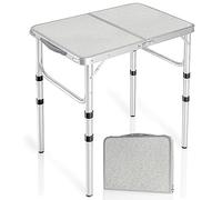 REDCAMP 2ft Folding Camping Table with 3 Adjustable Heights, Portable Foldable Picnic Tables for Outdoor Indoor Kitchen Garden, 3 Heights (26/50/66)
