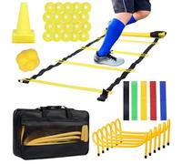 REDCAMP 6m Agility Ladder & Cones Set - Football Training Equipment for Kids & Adults with Disc Cones, Hurdles, Cones, Reaction Ball, Resistance Band & Carry Bag for Speed & Fitness Drills
