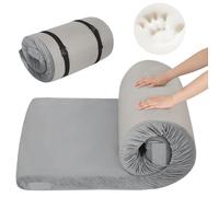 REDCAMP 7.6cm Thick Memory Foam Camping Mattress, Detachable outer Cover，Portable Roll Up Single Guest Bed for Car, Tent & Floor, Futon Mat Sleeping Pad, Grey Small Single