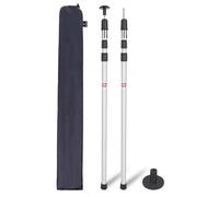 REDCAMP Aluminium Telescopic Tent Poles, Set of 2, 230 cm Camping Telescopic Pole Tent, Adjustable Multi-Purpose Extension Pole for Awning, Canopy, Porch, Awning, Tarpaulin, Headroom, Silver