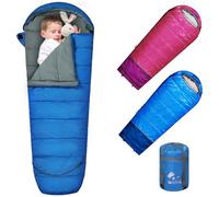 REDCAMP Children's Sleeping Bag for Boys and Girls, Mummy Sleeping Bag, Comfortable, Lightweight, Warm with Adjustable Length and 3 Seasons for Camping and Outdoor, Blue, 175 x 65 cm
