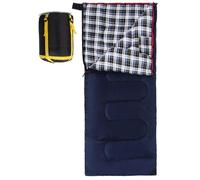 REDCAMP Cotton Flannel Sleeping Bag for Camping, 50F/10C 3-Season Warm and Comfortable, Envelope Blue 3lbs(75"x33")