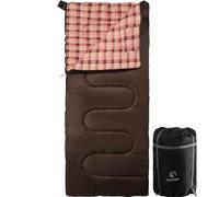 REDCAMP Cotton Sleeping Bag for Adult, Flannel Compact Sleeping Bag for Camping Fishing 3-4 Season Cold Weather Winter, Brown
