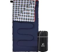 REDCAMP Extra Wide Large Sleeping Bags for Adults 100cm, Cotton Flannel Sleeping Bag for Camping Hiking Fishing 3-4 Season Cold Weather Winter, 4lbs Navy Nlue