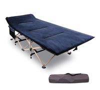 REDCAMP Folding Camp Beds for adults with Soft Mattress support 500 lbs, 28" Extra Wide Heavy Duty Sturdy Camping Bed Portable, Stronge Thicker Tubes Sleeping Cot Outdoor Travel Office (Blue)
