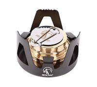 REDCAMP Mini Alcohol Stove for Backpacking, Lightweight Brass Spirit Burner with Aluminium Stand for Camping Hiking, Black