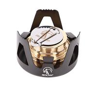 REDCAMP Mini Spirit Burner - Brass Alcohol Stove with Adjustable Flame & Wind Shield, Ultralight Portable Camping Stove for BBQ, Backpacking, Hiking, Outdoor Cooking and Picnic (Black)