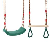 REDCAMP Outdoor Indoor Swing Set Waterproof Height Adjustable | Children's swing with swing seat, trapezoidal gym rings, playground accessories, garden, easy attachment, weatherproof