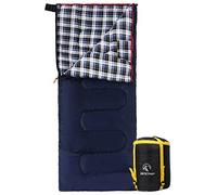 REDCAMP Outdoors Cotton Flannel Sleeping bag for Camping Hiking Climbing Backpacking, 3-season Trip Warm S Envelope Sleeping Bags 75 by 33 Inches (Navy Blue with 2lbs Filling)