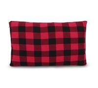 REDCAMP Small Camping Pillow Lightweight and Compressible, 1PC Flannel Travel Pillow with Removable Pillow Cover (Red and Black Plaid)