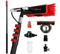 REDCAMP Telescopic Water-Powered Cleaning Pole Brush Kit,Window Cleaner 7M | Adjustable Angle &Soap Dispenser &Squeegee,Anti slip Handle,7M Cleaning Pole Reach for Windows Solar Panels Cars Trucks Roofs