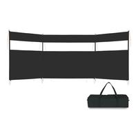 REDCAMP Wind Breakers for Camping,4.4m Heavy Duty Camping Windbreaker Outdoor Caravan Privacy Shield with Top Window,for 8 Garden Barbecue Picnic Bonfire Charcoal Grills, Black