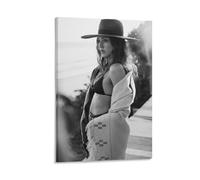 REDCHAMBER American Actress Jessica Alba Black And White Sexy Poster Canvas Painting Poster Wall Art Decorative Picture Prints Modern Decor 24x36inch(60x90cm)