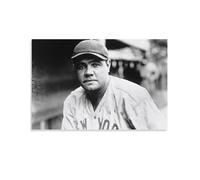 REDCHAMBER American Sportsmen Babe Ruth Black And White Poster Artworks Canvas Poster Wall Art Prints Home Modern Decor 12x18inch(30x45cm)