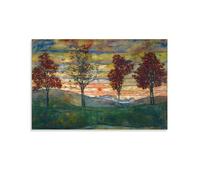REDCHAMBER Austrian Painter Egon Schiele Four Trees Abstract Art Poster Print Picture Print Canvas Poster Wall Paint Art Posters Decor Modern Home Artworks 20x30inch(50x75cm)
