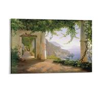 REDCHAMBER Carl Frederik Aagaard View to The Amalfi Coast Art Poster Poster Painting Canvas Wall Art Living Room Posters Painting 16x24inch(40x60cm)