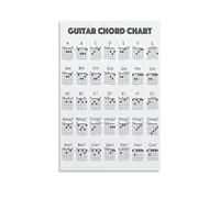 REDCHAMBER Guitar Chord Poster Artworks Canvas Poster Wall Art Prints Home Modern Decor 16x24inch(40x60cm)