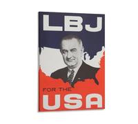 REDCHAMBER Sons of The American Revolution Lyndon B. Johnson Retro Poster Canvas Painting Poster Wall Art Decorative Picture Prints Modern Decor 08x12inch(20x30cm)