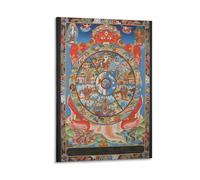 REDCHAMBER Tibetan The Wheel of Life Poster Canvas Wall Art Prints Poster Photo Picture Painting Posters Room Decor 12x18inch(30x45cm)