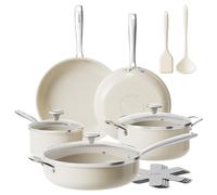 Redchef Ceramic Nonstick Cookware Set,14pcs Pots and Pans Set Non Stick,Induction hob pan Set with Stainless Steel Handle,Non Toxic Kitchen Cooking