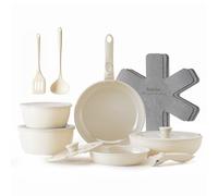 Redchef Ceramic Pots and Pans - 16pc Nonstick Cookware Set with Detachable Handles, Non Toxic, PFAS, PFOA & PTFE Free, RV & Dishwasher/Oven Safe