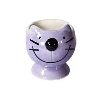 redchocol8® Ceramic Purple Cat Egg Cup Kitchen Dining Gift Breakfast Serving Hand Painted