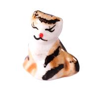 redchocol8® Ceramic Tiny Light Brown Cat Cute Kitten Figurines Animals Miniature Outdoor