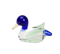 redchocol8® Handmade Little Glass Mallard Duck with Blue Head