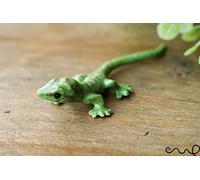 redchocol8® Mini Green Ceramic Lizard Handmade Animal Figurine Pottery Ornament Collectable Gift Miniatrue Gecko