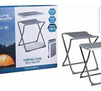 Redcliffs 2-in-1 Foldable Camping Stool with Tabletop -