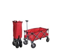 Redcliffs Foldable Beach Trolley Wagon One Size Red