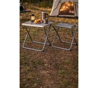 Redcliffs Outdoor 2-In-1 Camping Stool With Tabletop Foldable Portable Lightweight Grey