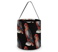 Redcolor Parrot Halloween Tricking Or Treating Candy Bag Reusable Tote Bag for Party Easter