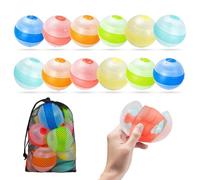 RedCrab 12PCS Reusable Water Balloons for Kids, Refillable Silicone Water Bombs, Quick Fill & Self-Sealing, Non-Magnetic, for Kids, Boys, Girls, Adults to Play Beach, Pool, Party