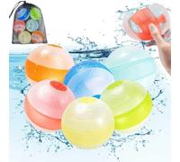 RedCrab 6PCS Reusable Water Balloons for Kids, Refillable Silicone Water Bombs, Quick Fill & Self-Sealing, Non-Magnetic, for Kids, Boys, Girls, Adults to Play Beach, Pool, Party