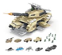 RedCrab Army Tank and Army Men Toy Play Set, 9 Dismountable Military Vehicles Tank Models and 9 Tiny Toy Soldiers, Military Vehicles Toys for Kids Boys