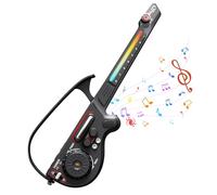 RedCrab Children's Musical Guitar Play Set, Kid Electric Smart Stringless Guitars with DJ Turntable, Bluetooth & Lights, 4 Tones/3 Styles, Toy Guitar for Music Education Beginners (Black)