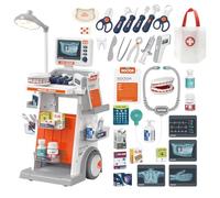 RedCrab Doctors Trolley Set for Kids, Children Doctors Playset with Medical Cart, Stethoscope, Thermometer and Syringe,Medical Kits Role Play Toy Gift for Girls Boys