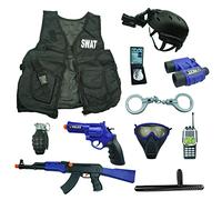 RedCrab Kids Police Officer Pretend Set Uniform Outfit Role-playing Toys - Chirldren Costumes Boys and Girls - SWAT Police Gear for Kids Dress Up