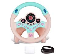 RedCrab Steering Wheel Car Driving Simulated Toy with Light and Music for Kids, Pretend Driving Seat Toys,Baby Electric Early Learning Educational Toys for Boys and Girls (Pink)