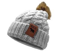 REDCUB Toddler and Baby Winter Bobble Hat Beanie with Pom Pom | Girls Boys Acrylic Kids Baby Beanies | Soft Thick Knit Winter Bobble Hat | 12-36 Months (Trendy Grey)